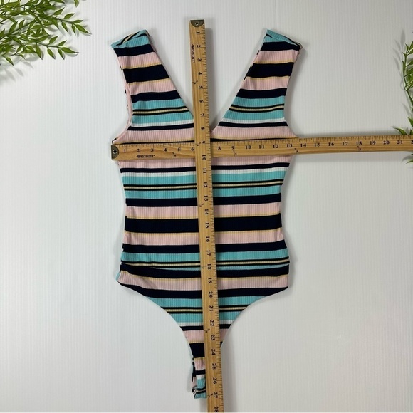 AFRM Moodi Striped V-Neck Bodysuit Size XS - Picture 8 of 11